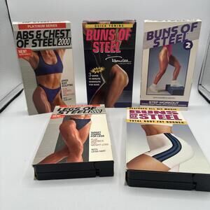 Buns Of Steel Legs Of Steel Abs Of Steel VHS Workout Exercise Videos-Set of 5